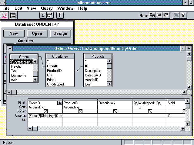 Microsoft Access 1.0 - Query